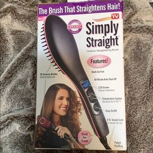 Hair brush straightener
